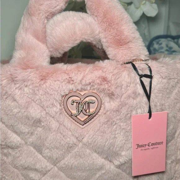 Juicy Couture Let’s Get Cozy Tote in Blush Pink.
